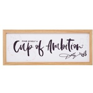 NEW DOLLY PARTON Cup Of Ambition Framed Wood Sign 20” x 8” Collectible Decor NWT
